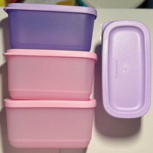 Tupperware Basic Bright/Cubix Mini Rectangulars - Picture 2 of 5